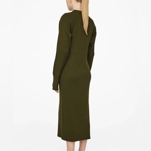 Anine Bing Aurora Sweater Dress Army Green - US M - Picture 5 of 9
